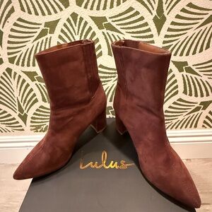 Lulu's Rich Brown Heeled Boots